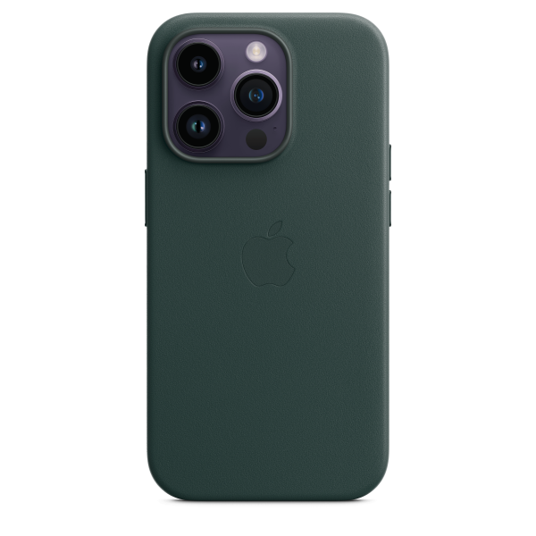 Funda de piel con MagSafe para el iPhone 14 Pro - Verde bosque Online now