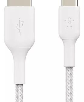 CABLE BELKIN BRAIDED USB-C USB-A 2M WH For Discount