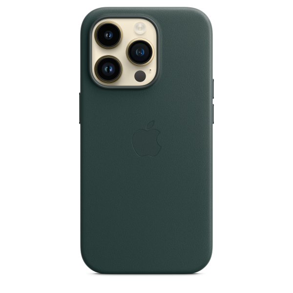 Funda de piel con MagSafe para el iPhone 14 Pro - Verde bosque Online now