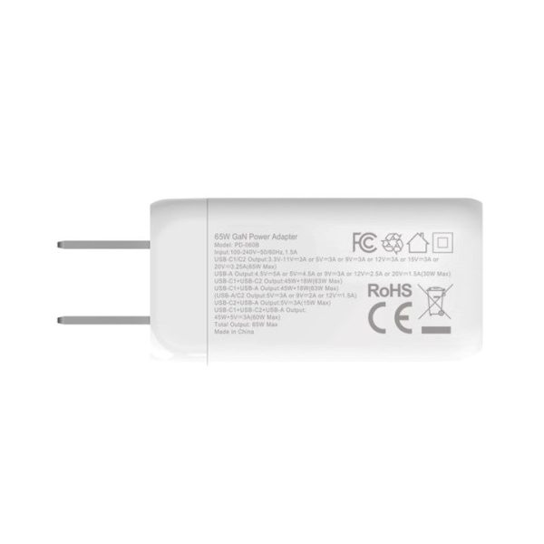 ADAPTADOR ADD ON DE PARED 65W GaN 3 PUERTOS Online Hot Sale