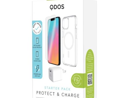 StarterPack Case + Protector + Cargador QDOS para iPhone 13 14 Sale