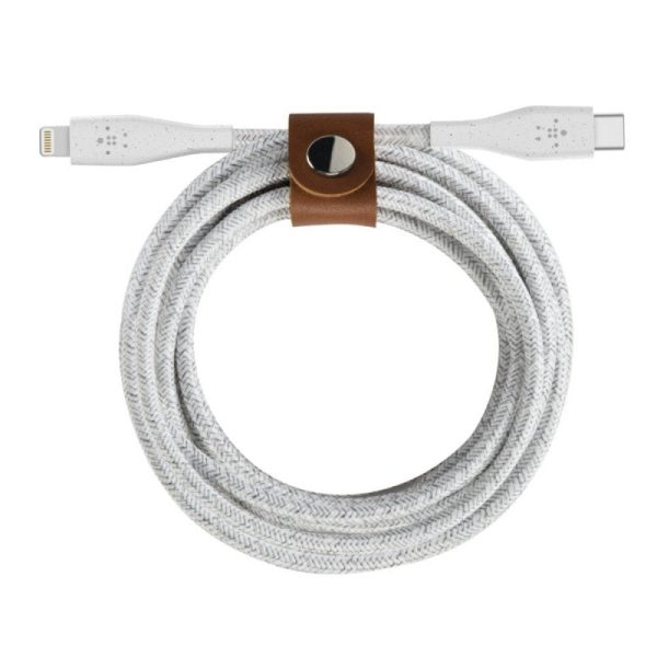 Cable Belkin USB-C a Lightning - 1.2M - DuraTek Plus Carga Rápida - Blanco Fashion