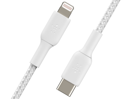 Cable Belkin USB-C a Lightning - 1M - Trenzado - Blanco Online now