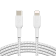 Cable Belkin USB-C a Lightning - 1M - Trenzado - Blanco Online now