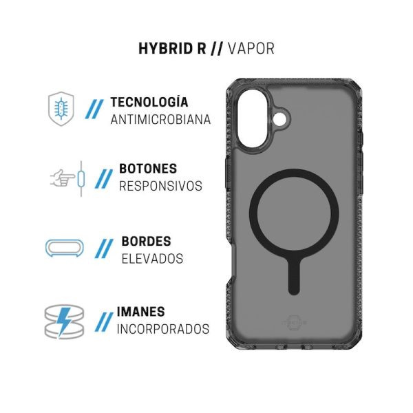 CASE ITSKINS HYBRID R VAPOR MAGSAFE IPHONE 16 SMOKE For Discount