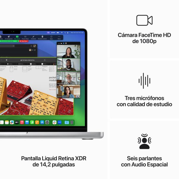 MacBook Pro de 14 pulgadas: Chip M3 de Apple con CPU de 8 núcleos y GPU de 10 núcleos, 512 GB SSD - Plata Supply